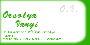 orsolya vanyi business card